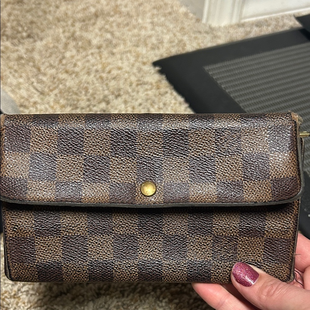 Checkered Brown Wallet